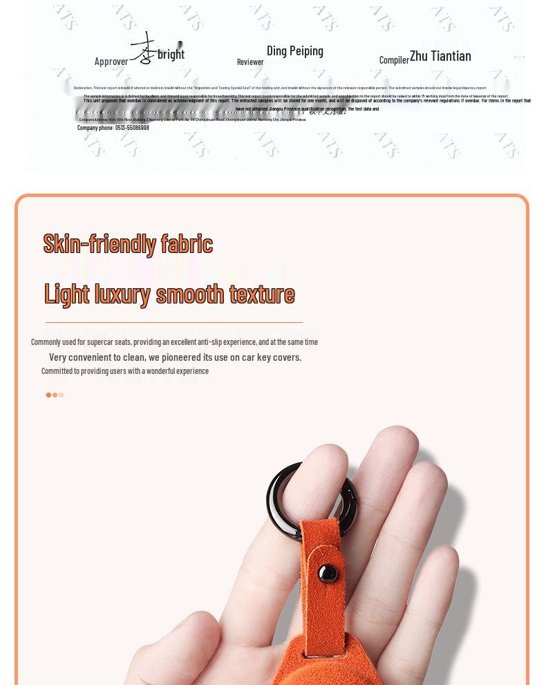 Suitable Key Case for BAIC Alpha S/T: High-End Suede with Snap Closure, Designed for Women