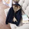 2Pcs/Set Long Sleeves Zipper Closure Elastic Waist Multi Pockets Fleece Lining Women Tracksuit