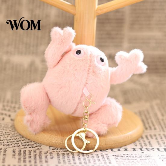 Small Plushie for School Bag Cute Frog Plush Keychain, Soft Stuffed Animal Pendant with Raised Paw, Cartoon Gift Kids Charm Backpack, Mini Doll Adults