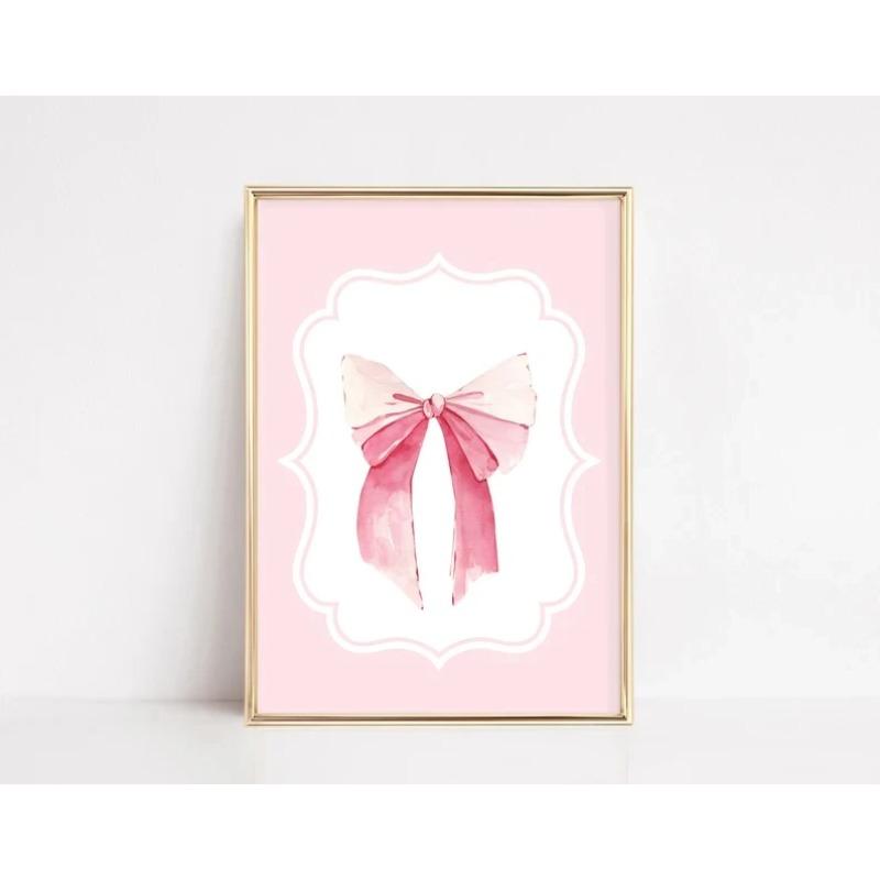 

Modern Minimalist Coquette Bow Wall Art Poster Trendy Fashion Aesthetic Girl Poster Dorm Room Bedroom Living Room Home Decor 21X30CMNo Framed