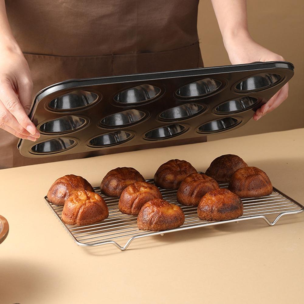 Non-Stick Muffin Cake Pan 12 Cavity Chocolate Pan Nonstick Baking Pan Home Kitchen DIY Baking серый