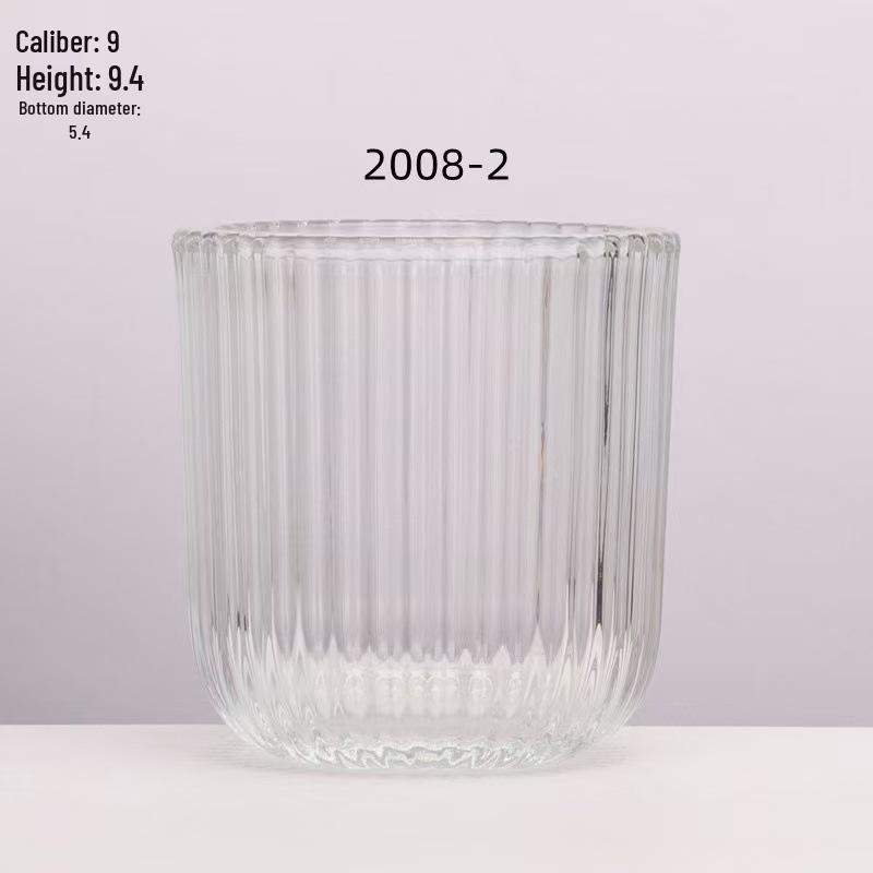 Thickened European Stripe Glass Candle Jar with Arched Bottom