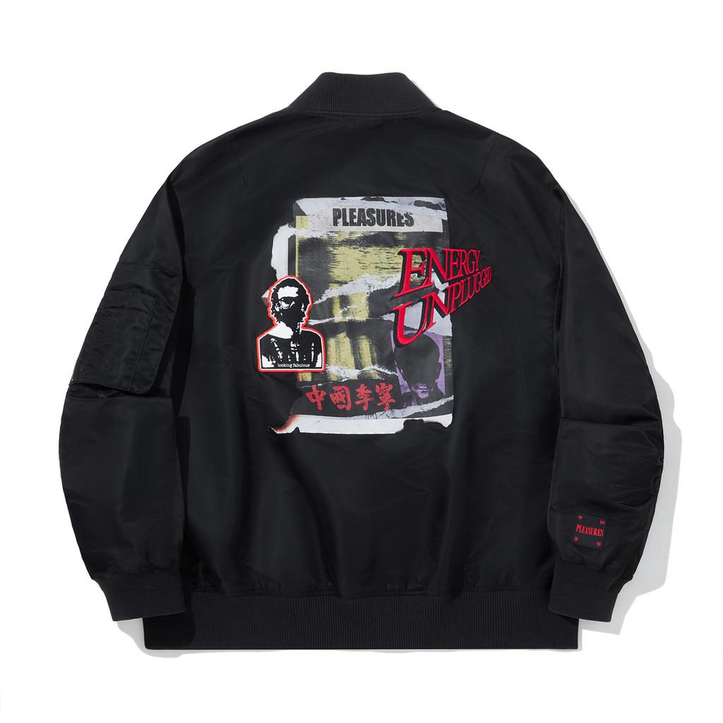 Li Ning X Pleasures Collaboration Skateboard Series Printed Letter Zipper Comfortable Breathable Loose Jacket Men Jackets Black AFDUC67-1