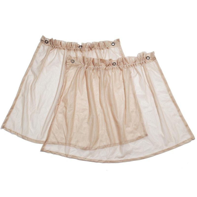 1Pair Universal Net Car Sunshade Auto Side Window Sunshade Black Beige Summer SUN UV Protector Sheet. Brown