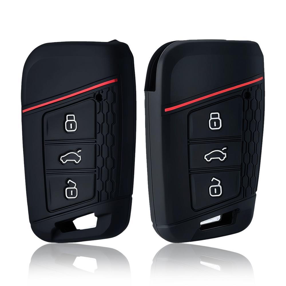 Silicone Key Holder Shell Case For Skoda Octavia Kodiaq Karoq For Volkswagen Vw Polo Passat B8 Tiguan 2 For Seat Car Key Cover