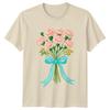 Floral Bouquet T-Shirt Watercolor Pink Flowers Vintage Nature Lover Gift
