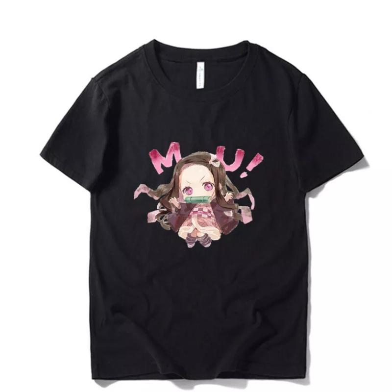 Demon Killer Kimetsu No Yaiba Kamado Nezuko Print Unisex T-Shirt Summer New Men's and Women's Streetwear