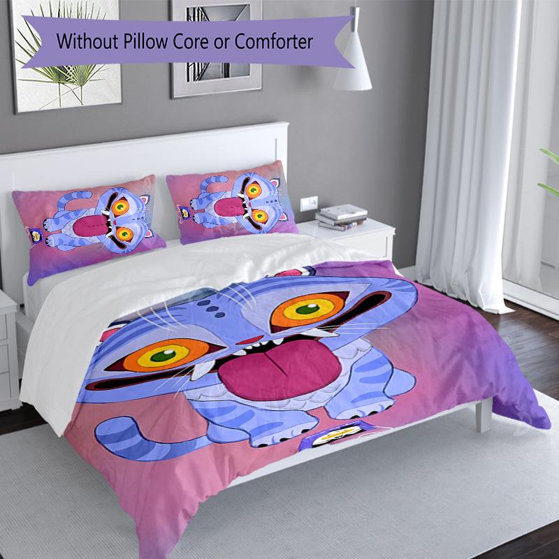 3pcs Kpop Demon Hunters Derpy Pattern Bedding Set Duvet Cover Set Includes Duvet Cover &pillowcases, Perfect All Season Bedroom Decoration & Gift