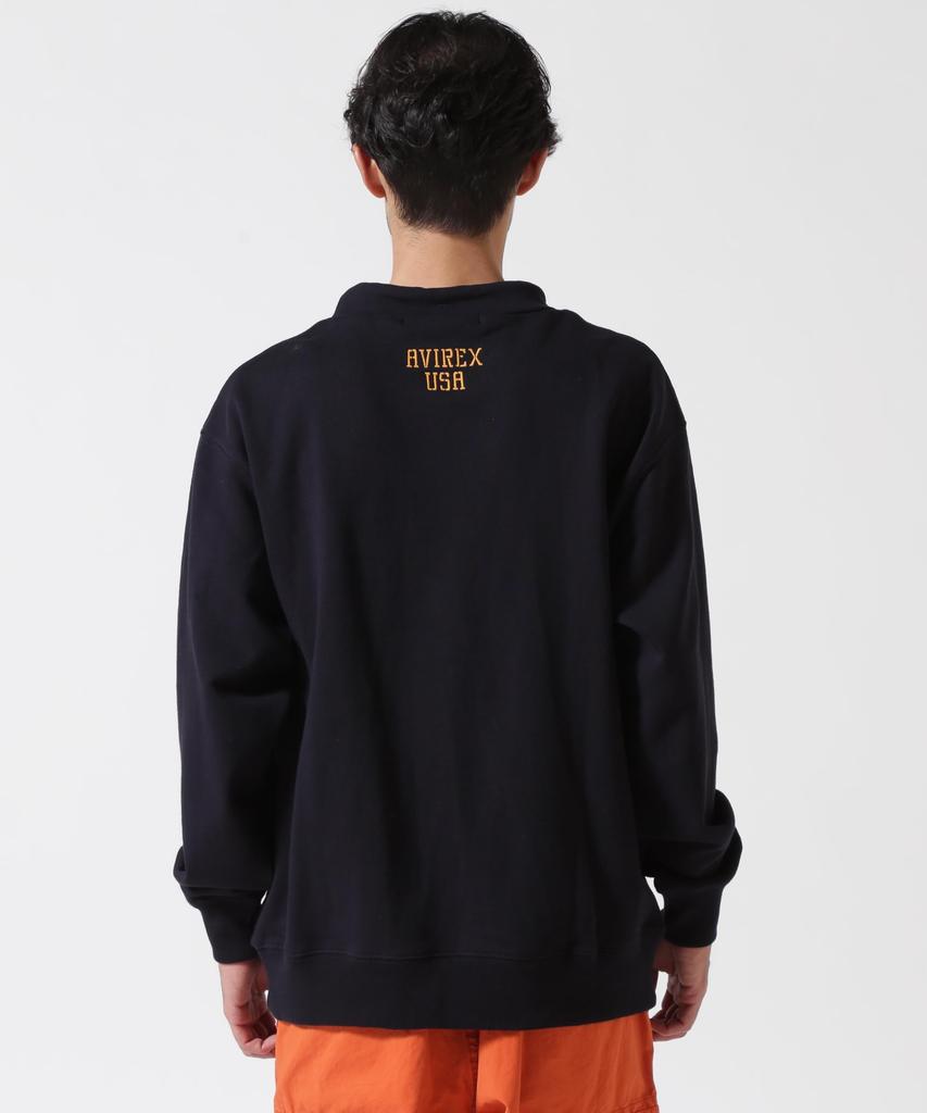 AVIREX Official Store Exclusive US.NAVY MOCK NECK SWEAT Men's XL 120 Navy 783-5132012