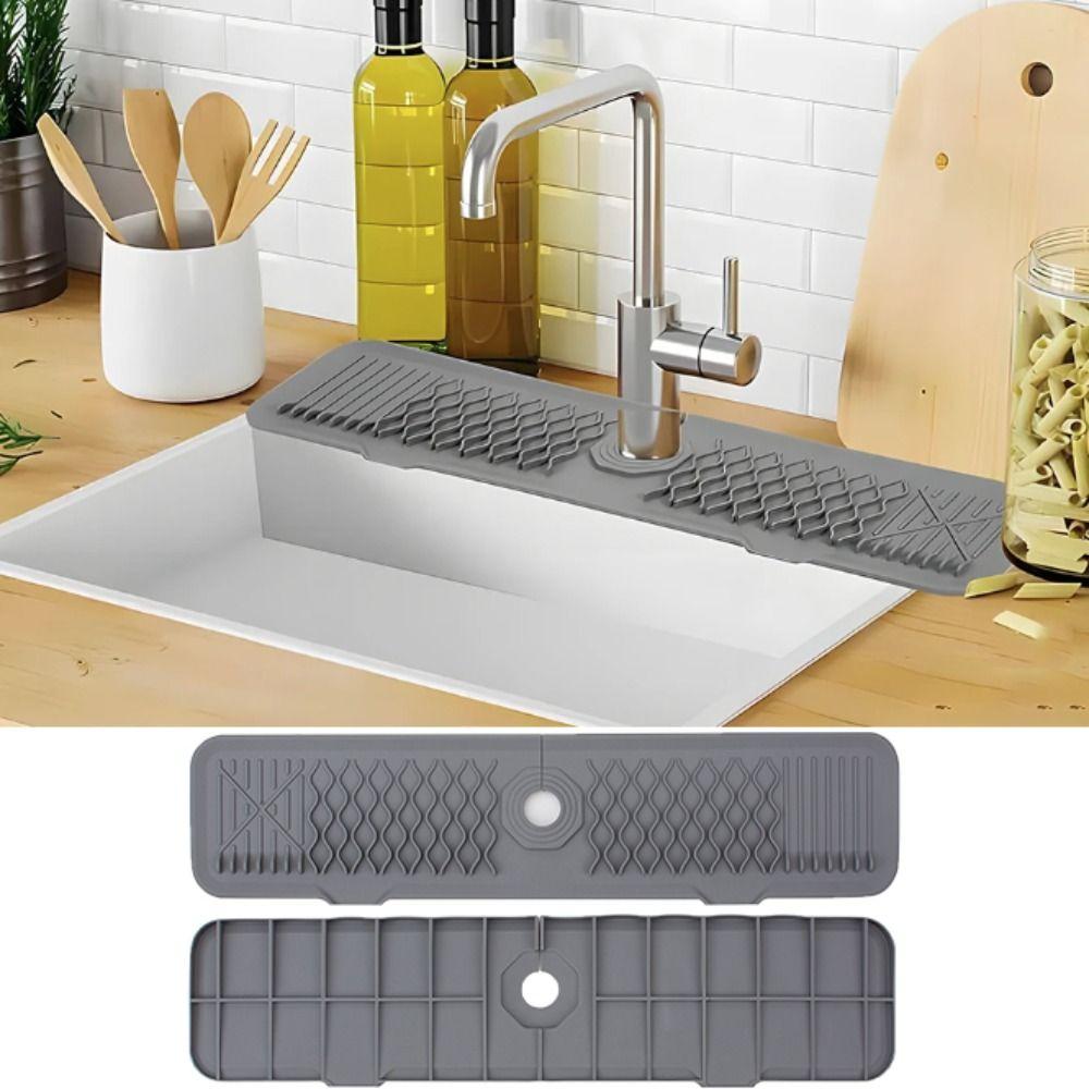 Extended Faucet Splash Guard Silicone Sink Protectors Mat Easy To Stall Sink Draining Pad  Hotel