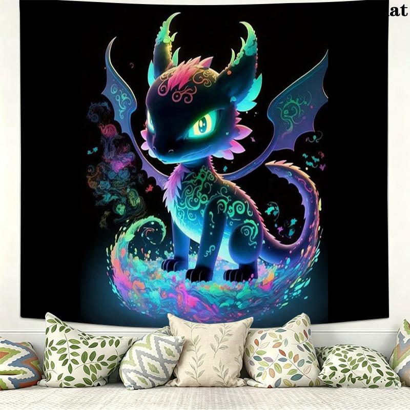 Luminescent Dragon Pattern Home Decor Tapestry, Wall Hanging, Decorative RV Wall Cloth.MGT0918591