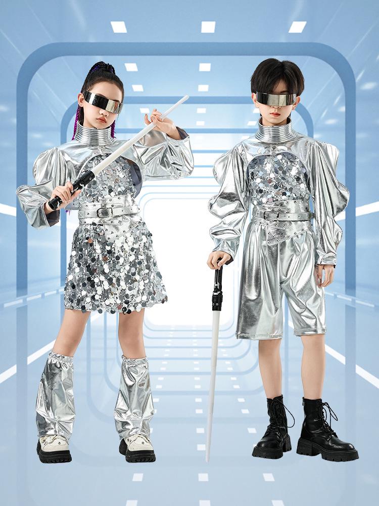 Kids' Cheerleading & Hip Hop Dance Sequin Costumes: Trendy Drummer-Inspired Outfits for Boys & Girls