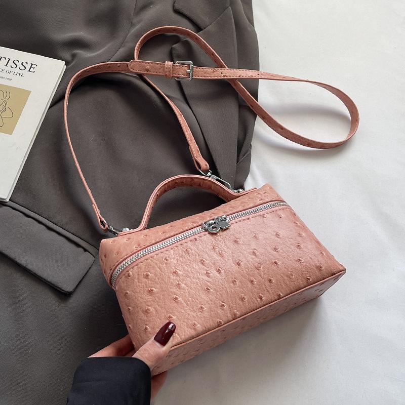 Trendy New Products Personalized Ostrich Pattern Portable Small Square Bag Women's Fashion Commuting Versatile High Sense Messenger Bag