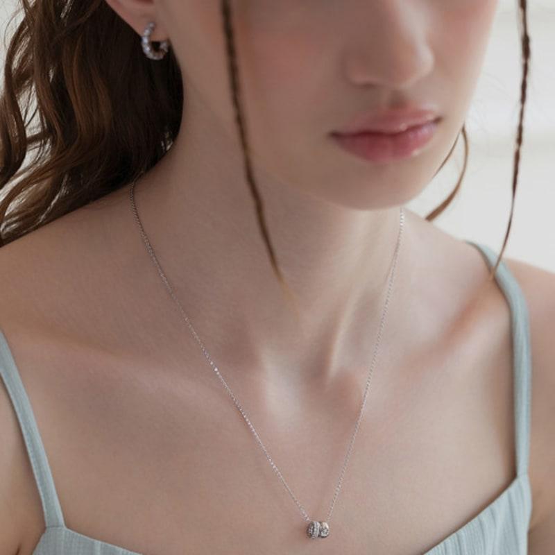 TATIANA (925 Silver) Double Knot Pendant Necklace NZ2476