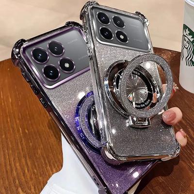 Magnetický Držák Pouzdro Poco X6 pro 5G, Luxusní Stojánek Držák Pouzdro Pro Xiaomi poco X6 F6 M6 pro Nárazuvzdorné Kryt pocoX6pro Dárek pro Ženy