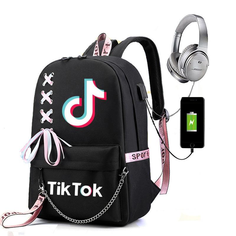 Spīdīga USB uzlādējama mugursoma Tiktok mugursoma