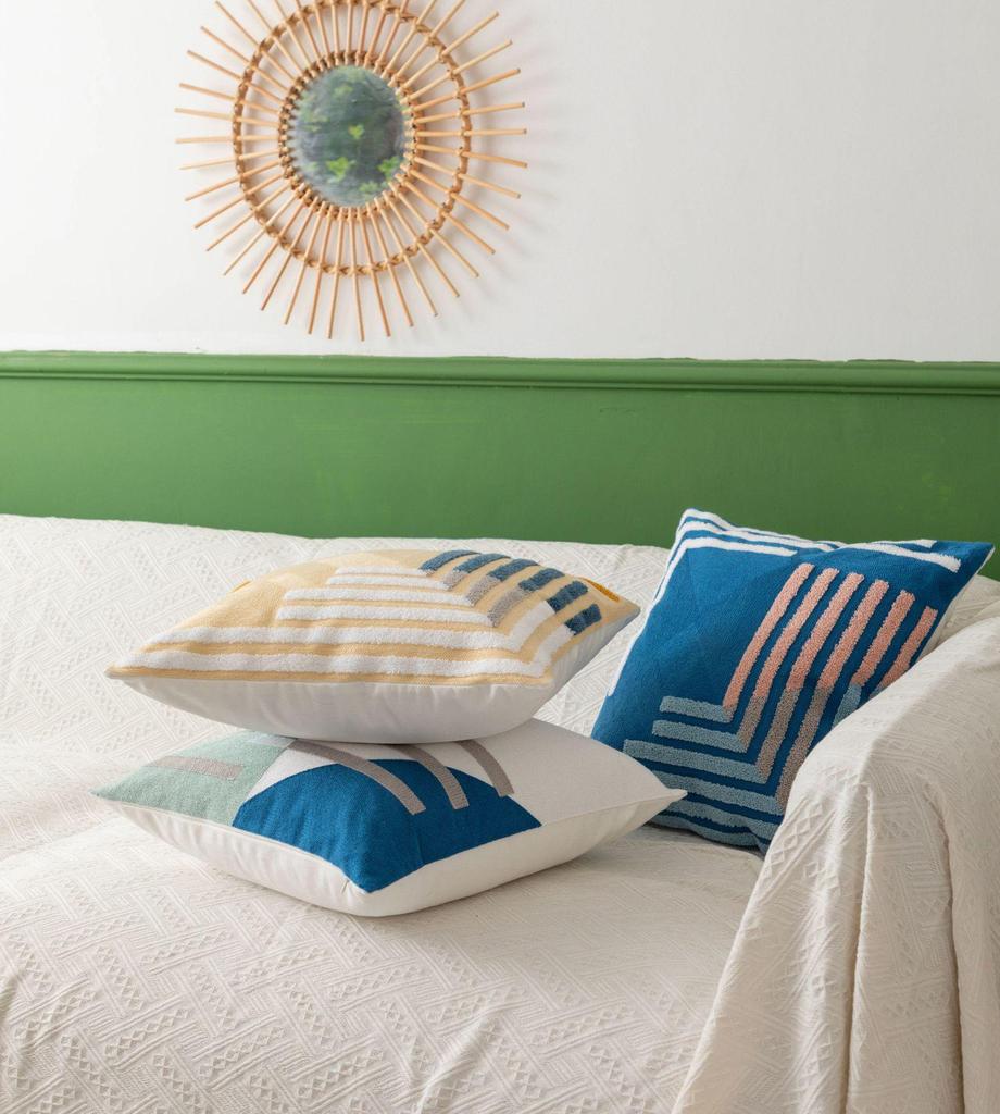 Stylish Embroidered Throw Pillow for Sofa & Car
