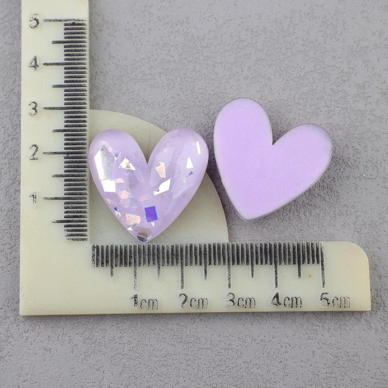 Peach Glitter Heart Resin DIY Hair Clips & Phone Case Accessories for Kids