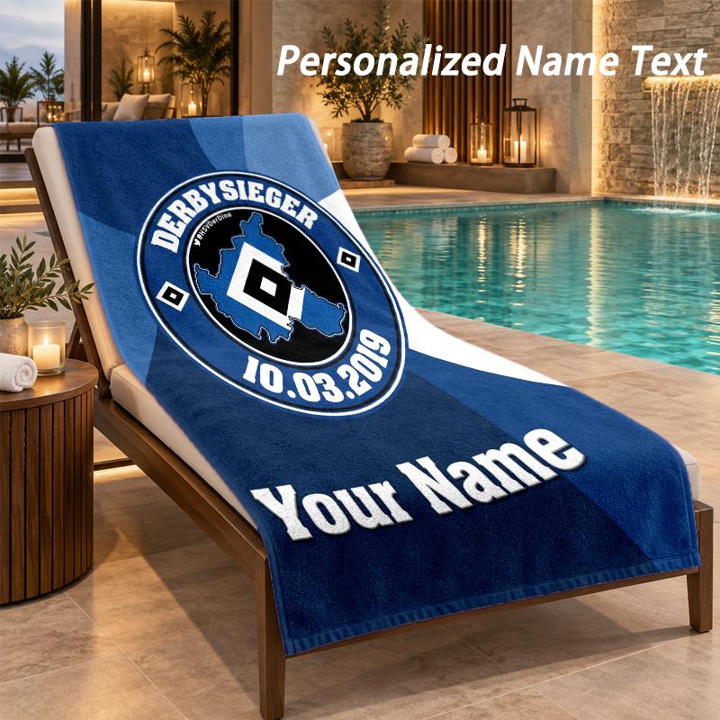 Custom Text Hamburger SV Print Beach Towel Large Towel For Home Bathroom Beach
