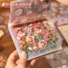 30 Sheets Kawaii Flower & Plant Pattern Flash Film Die Cutting Sticker Book for DIY Scrapbook Diary Album Aesthetic Stationery