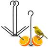 Oriole & Hummingbird Hanging Orange Fruit Feeder Black Iron Outdoor Garden Yard Bird Feeder