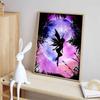 Disney 5D DIY Diamond Painting Elf Silhouette Illustration Full Round Diamond Mosaic Cartoon Cross Stitch Art Painting for Home Decoration