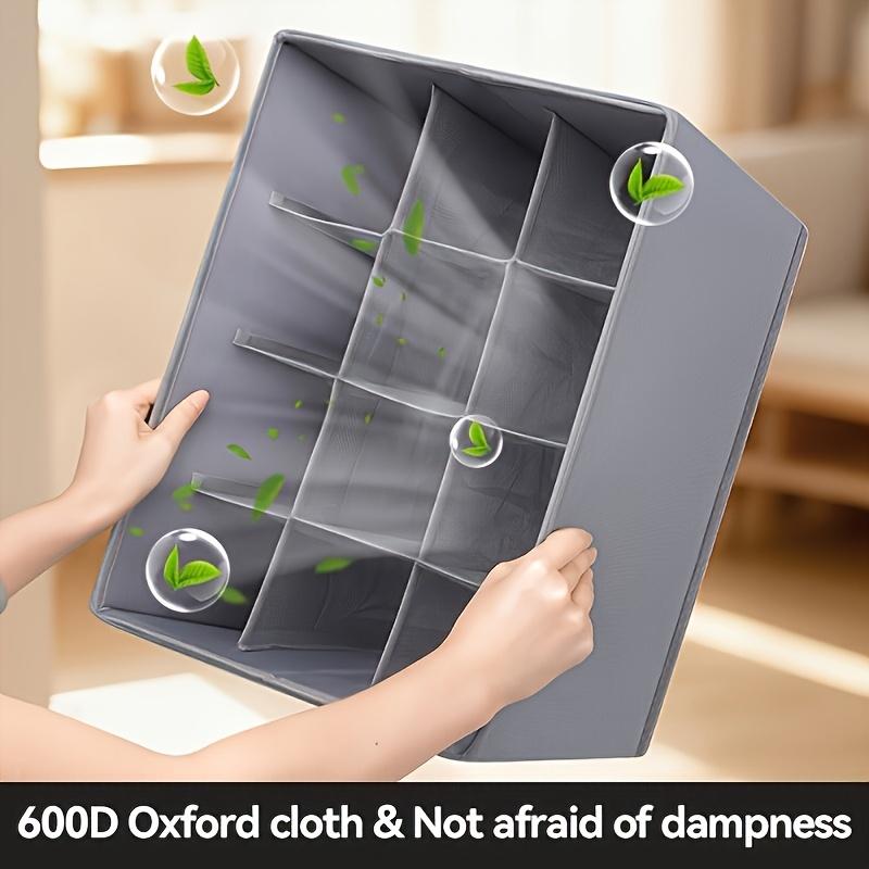 Foldable Under Bed Shoe Storage Organizer Box Heavy Duty Washable Oxford Fabric Dustproof Container with Clear Window Sturdy Handles Zippers