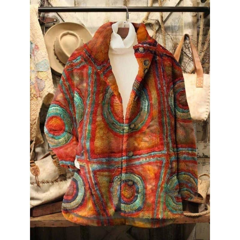 Womens Stand-Up Collar Fleece Sweatshirt With 3D Digital Floral Print Casual Long Sleeve Top Fall 2025