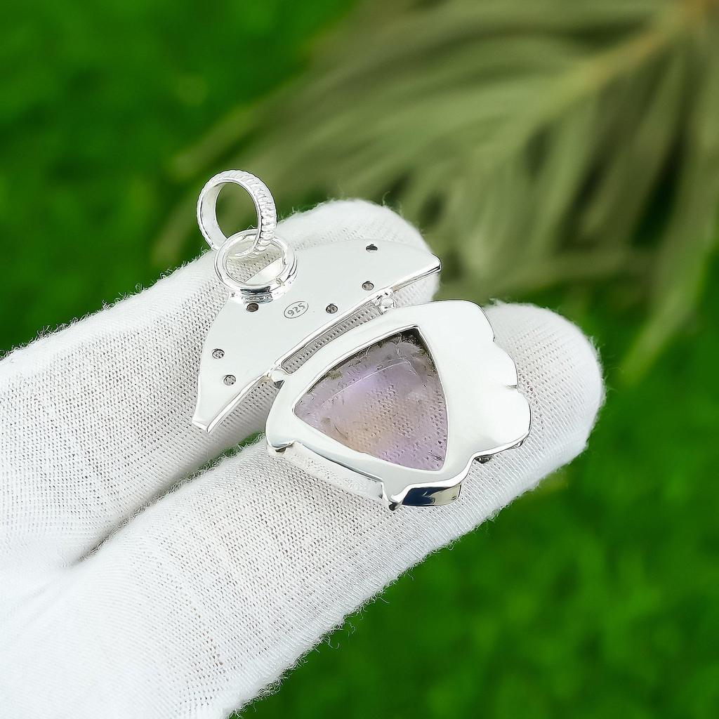 Star Amethyst Gemstone 925 Sterling Silver Ethnic Handcrafted Pendant Jewelry