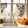 Waterproof Window Stickers 2PCS Flower Print Static Stickers, Glue-free Electrostatic Decorative Film, Removable Floral Cling for Glass Door