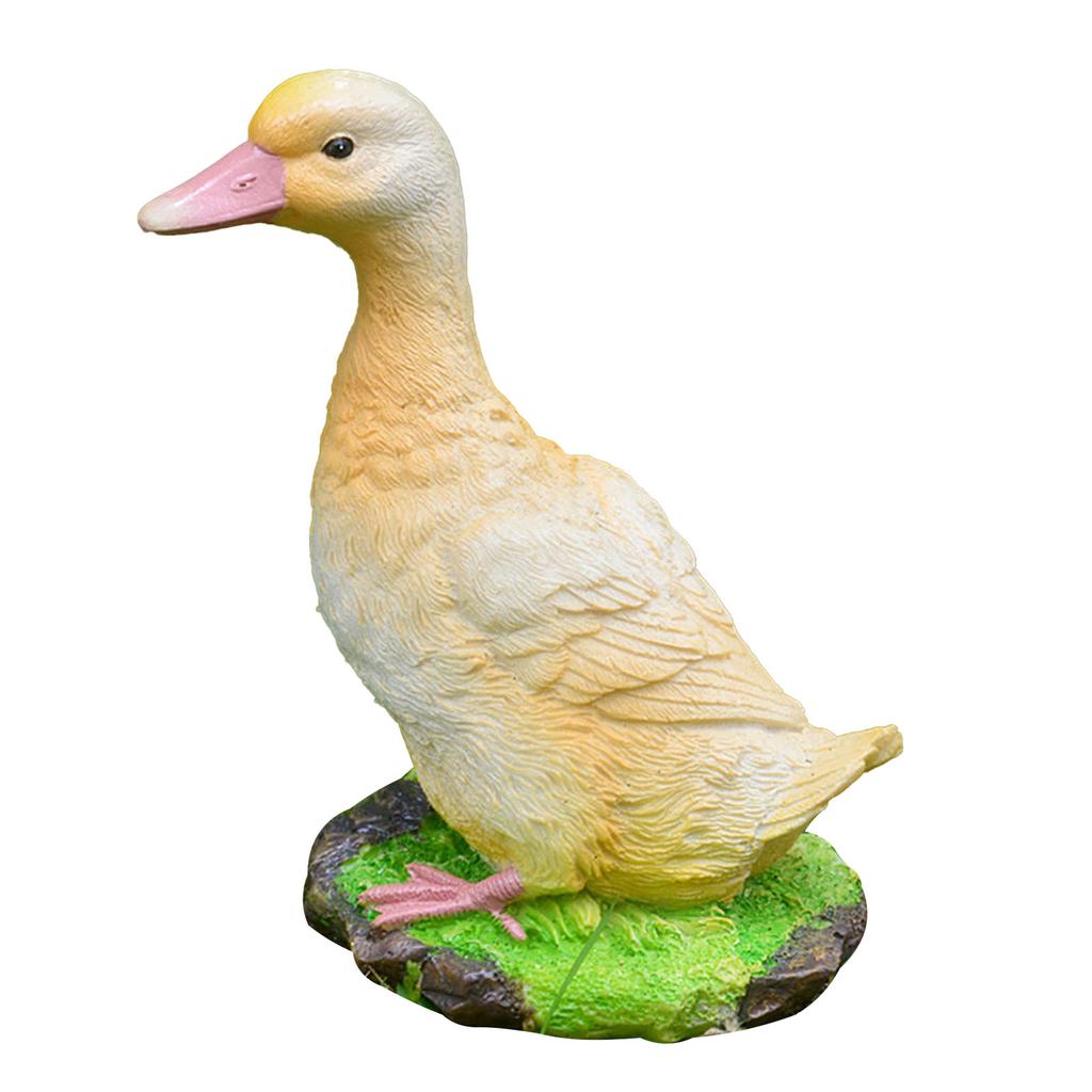 Duck Ornament Simulation Resin Landscape Duck Statue Weather Resistant Vivid Cute Animal Sculpture