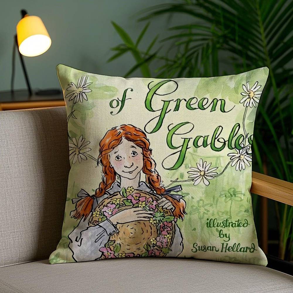 Anne of G-Green Gables Pillow Case Home Dorm Chair Back Short Plush Double-sided Printing Office Nap Time Cushion Cover