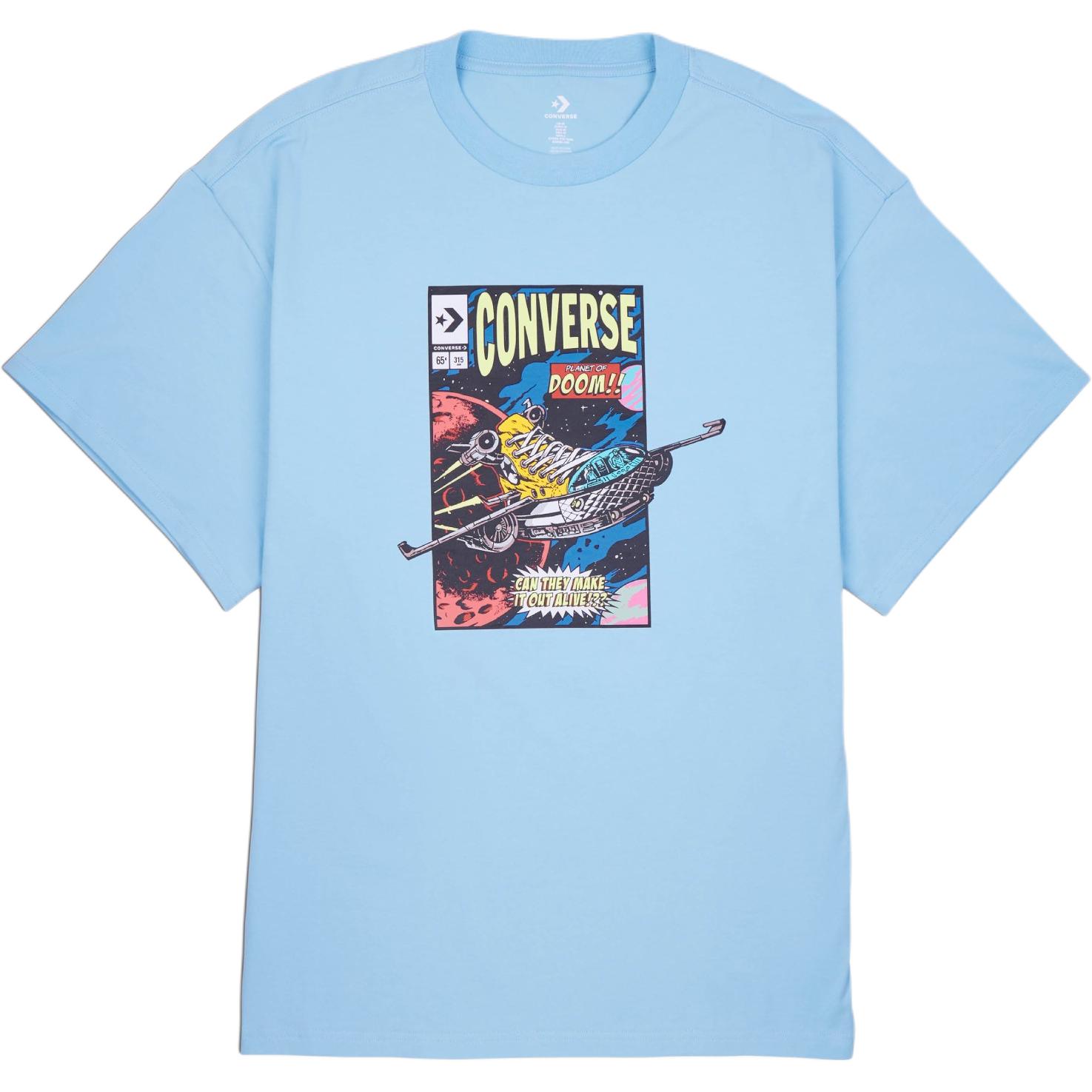 

New Converse T Shirt Men s Sky Blue 10026425-A03 XXL