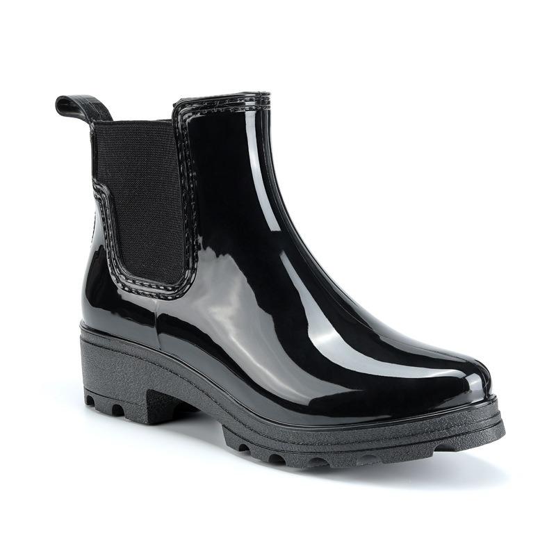 Rain Shoes Women's Rain Boots Chelsea Curve Elastic Fashion Classic Water Shoes Non-slip Waterproof Material