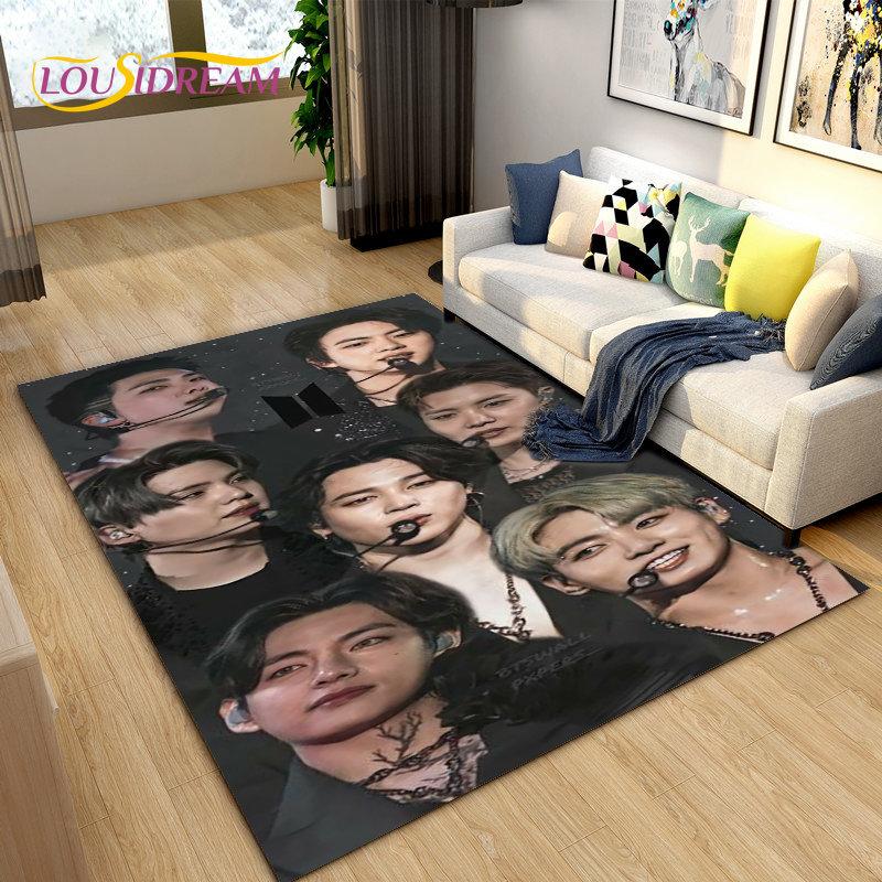 Kpop Singer Stray Kids Area Rug Large,Carpet Rug for Living Room Bedroom Sofa Doormat Decoration, Kids Play Non-slip Floor Mat