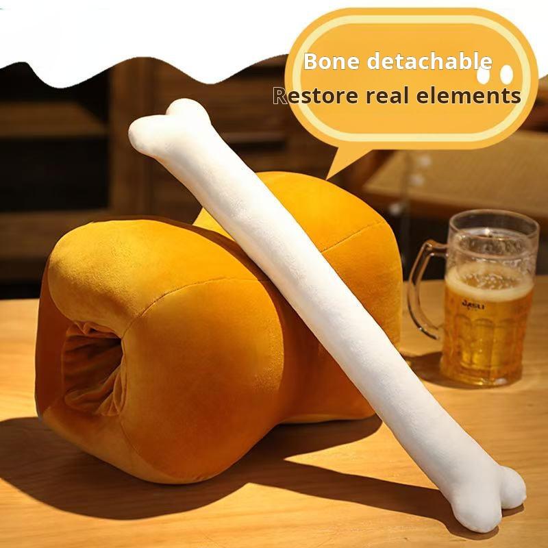 Chicken Leg Bone Pillow Plush Toy Handmade Doll Cartoon Anime Cute Cushion Home Decoration Children's Birthday Gift Toy