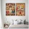 Vintage Christian Virgin God Jesus Posters And Prints Holy Card The Last Supper Canvas Painting Church Room Home Decoration