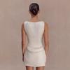 Women's New Fashion Sleeveless Pleated Hip-wrapped Short Skirt, New High-end Backless European and American Dresses for Women