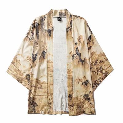 Summer Japanese Five Point Sleeves Kimono Mens And Womens Cloak Jacke Top Blouse
