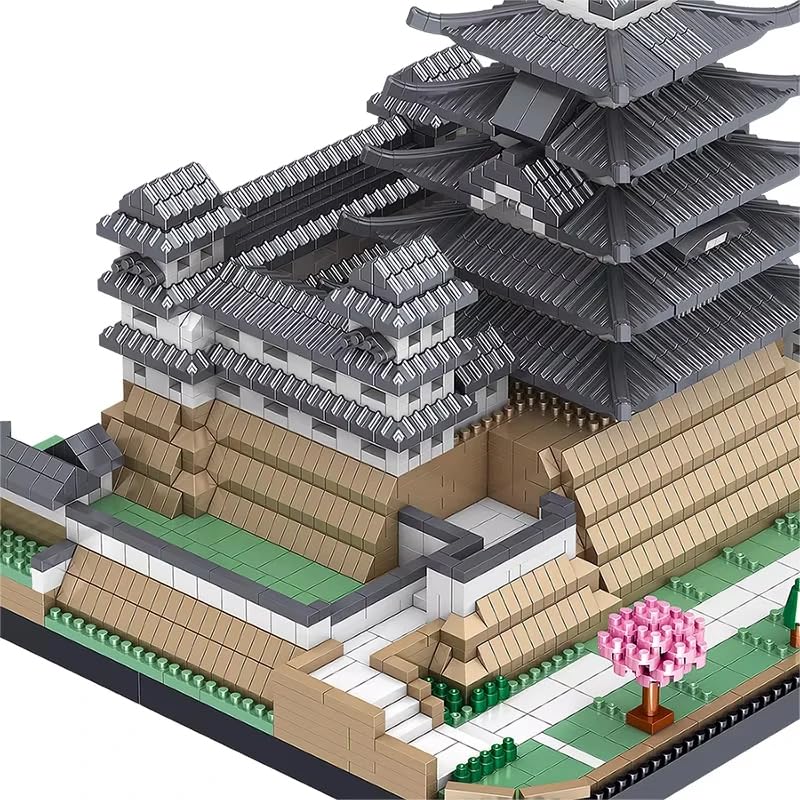Zmart Himeji Castle Bausteinmodell mit Straßenarchitektur-Montage Nanoblock Japanische Burgmontage Architektonische Mini-Burg 2660 Teile