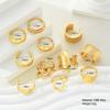 iF ME 11 Piece Irregular Geometric Hollow Out Ring Set Fashion Jewelry Women Trendy Shiny Daily Party Accessory Decorative Gift Idea
