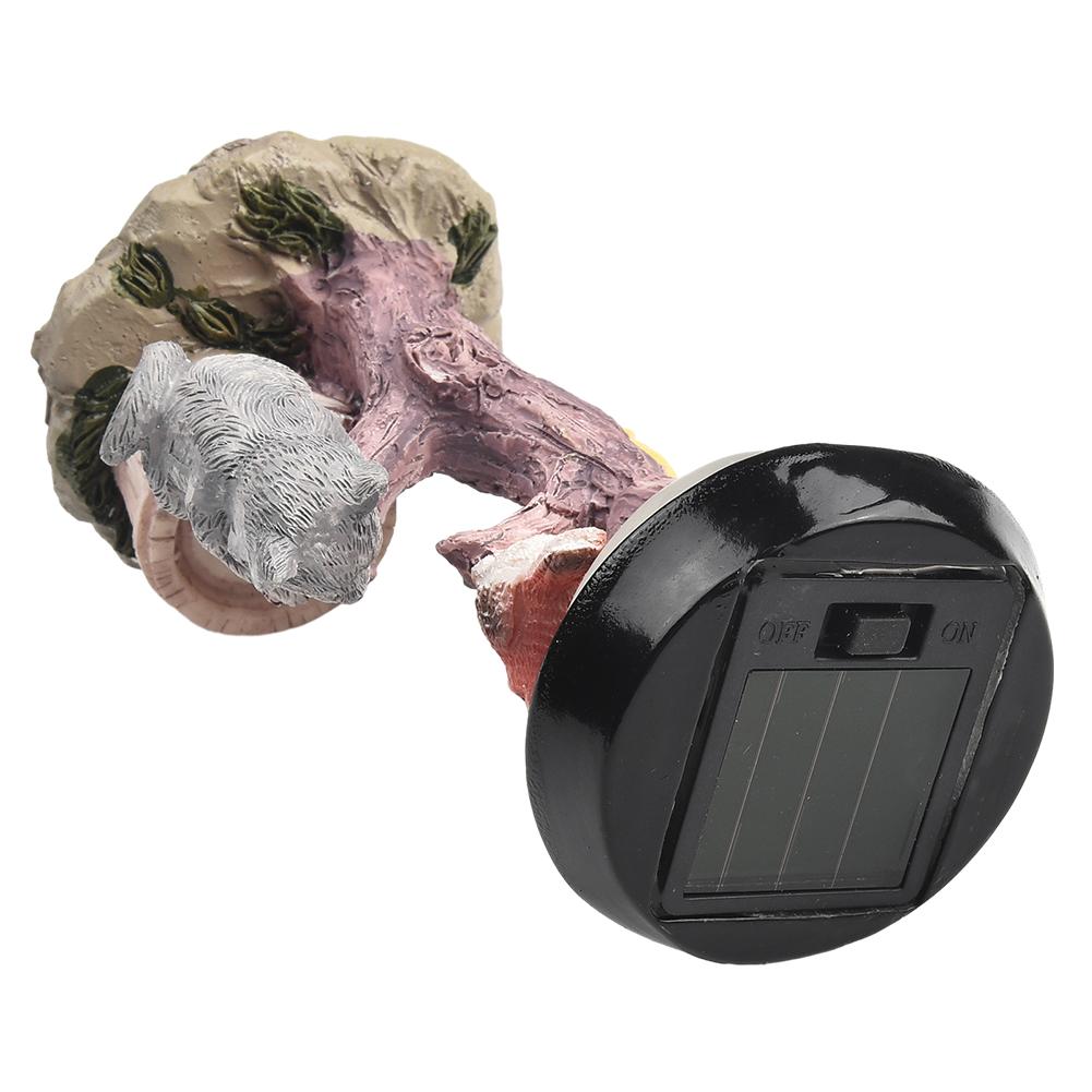 Solar Statue Ornament Animal Lights Lawn Garden Decorative Light Sculpture Resin Decor