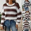 Women S Color Block Striped Pullover Sweater Casual Style