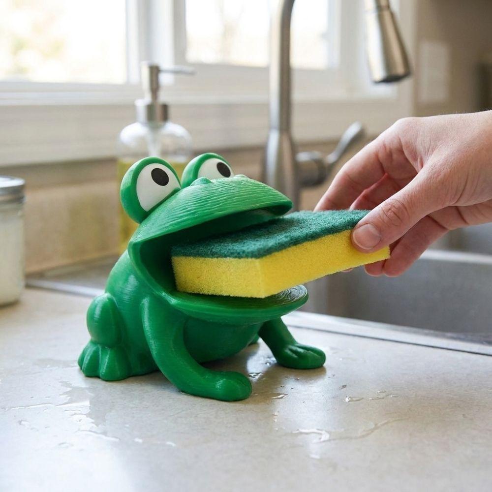 Großmaul Frosch Froschförmiges Schwammaufbewahrungsregal für Küchenarbeitsplatte