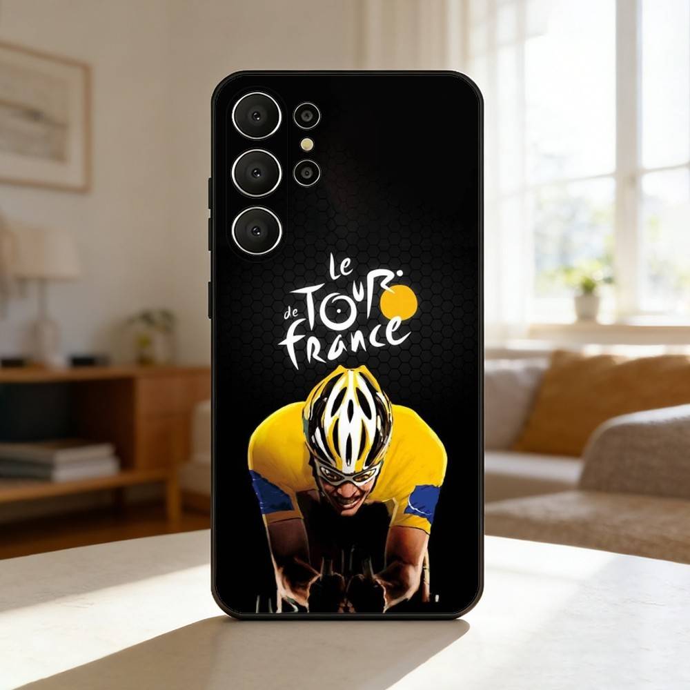 T-Tour De France Bike Phone Case For Samsung S26,S25,24,23,22,30,21,10,9,Ultra,Plus,Lite,Black Soft Case