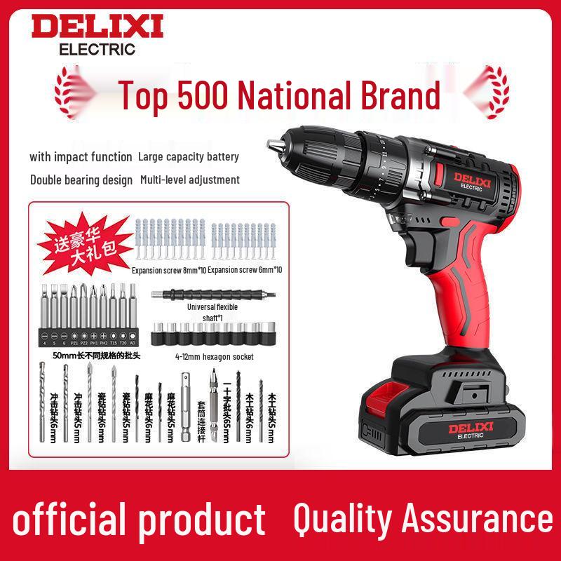 Delixi Lithium Rechargeable Multifunctional Hand Drill & Electric Screwdriver Tool