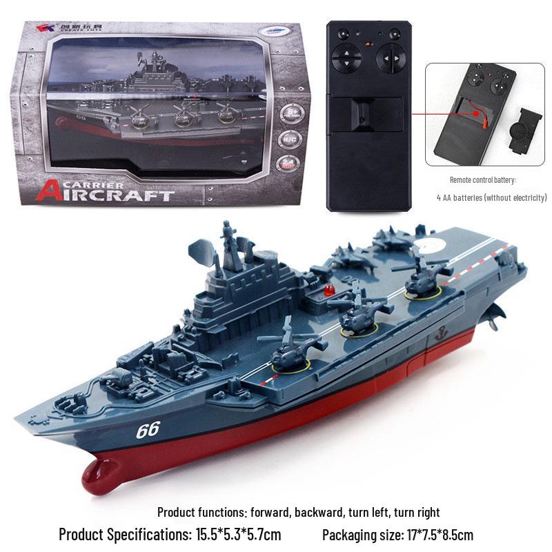 Motoscafo Telecomandato Wireless 2.4G - Portaerei Elettrico per Bambini con Design Impermeabile