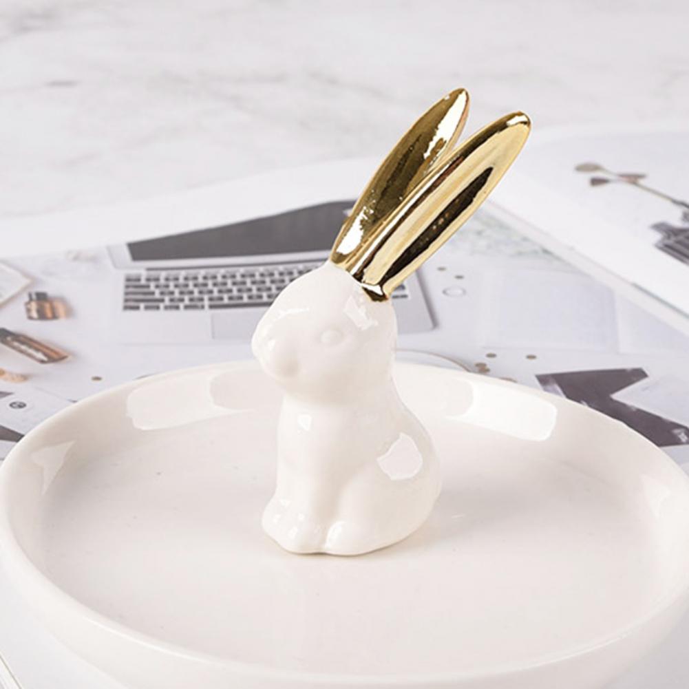 Easter Bunny Figurine Retro Design Vintage Style Mini Ceramic Bunny Statue Miniature Rabbit Cat Llama Pineapple Statue