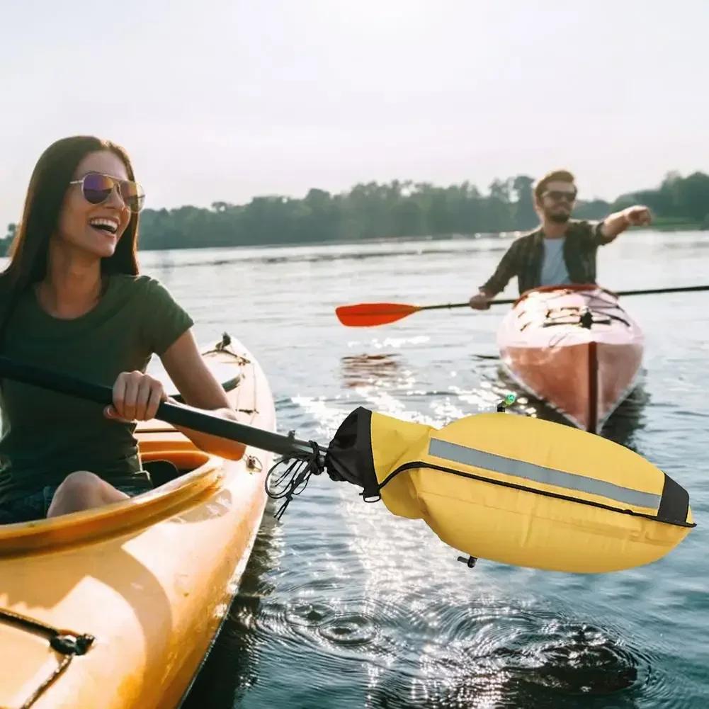 Collapsible Paddle Bag Float Self-rescue Buoyancy Airbag Reflective Strip Safety Kayaking Aid