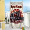 Peterbilt Heavy Trucks Customize Your Name Beach Towel Soft Durable Quick-Dry Suitable for Swimming Gym Camping Yoga Vacation